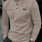 Manfinity Homme Men Color Collar Long Sleeve Formal Work Button Polo Shirt, For Husband