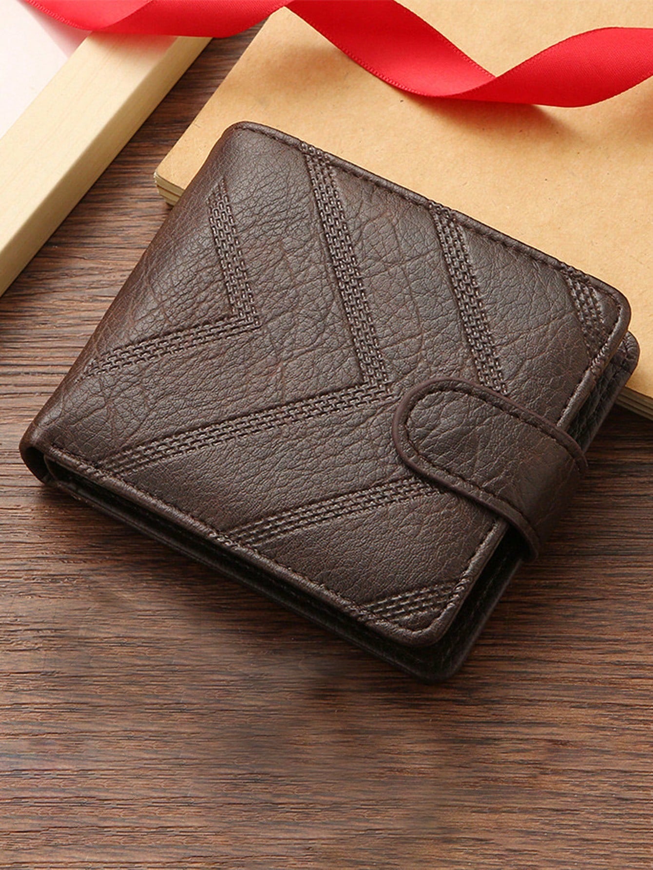 1pc Gift Men'S Business Men'S Retro Short Wallet Solid Loose Leaf Coin Bag Small Wallet Large Capacity File Bag Card Wallet,Wallet For Men