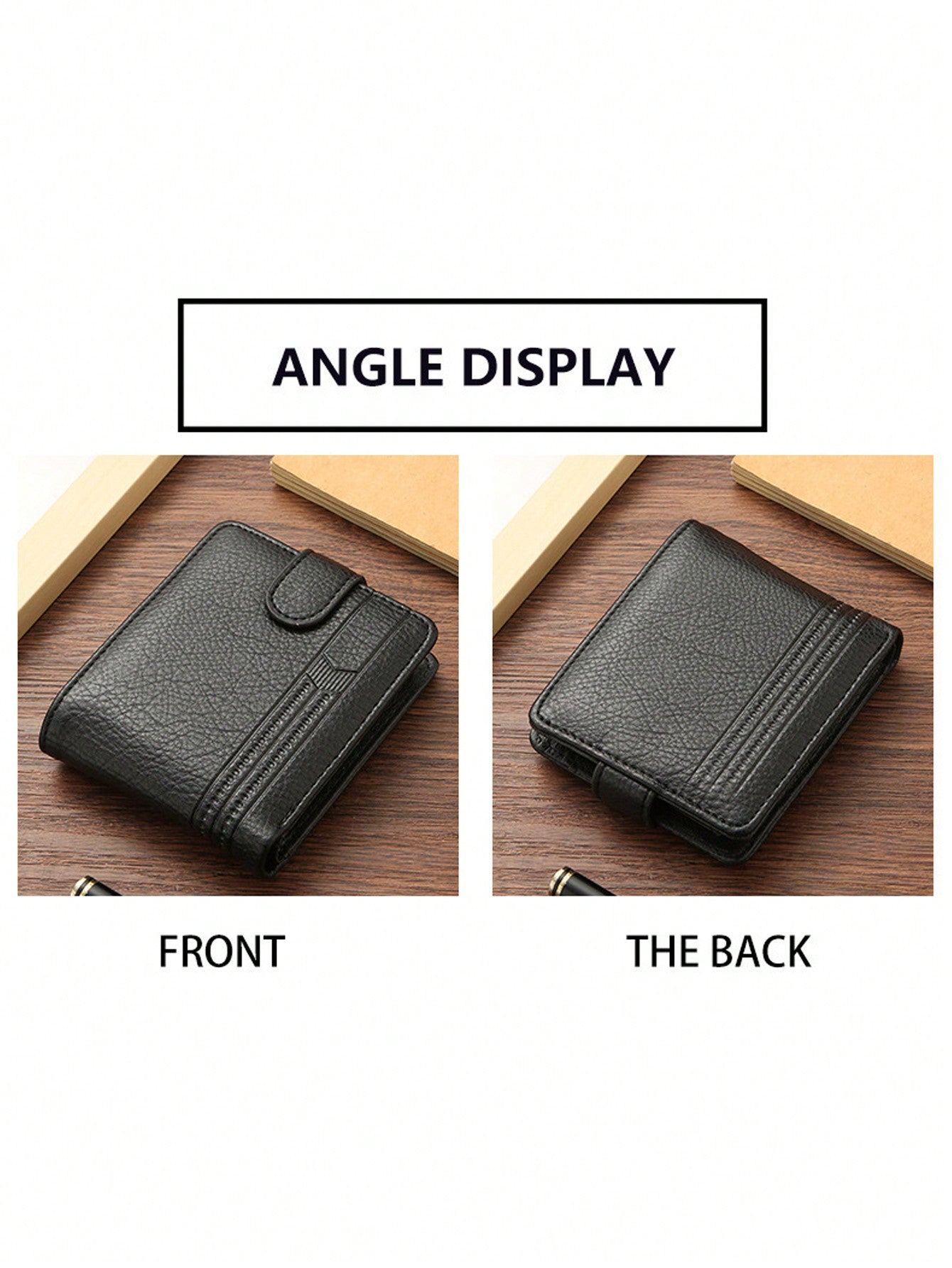 1pc Gift Men'S Business Men'S Retro Short Wallet Solid Loose Leaf Coin Bag Small Wallet Large Capacity File Bag Card Wallet For Men