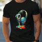 Manfinity Manfinity Dauomo Men's Short Sleeve T-Shirt With Headphone Print