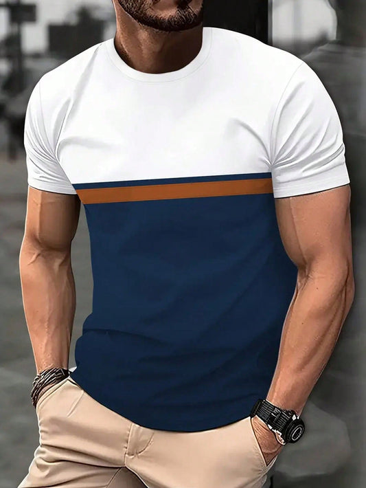 Manfinity Manfinity Dauomo Men's Colorblock Round Neck T-shirt