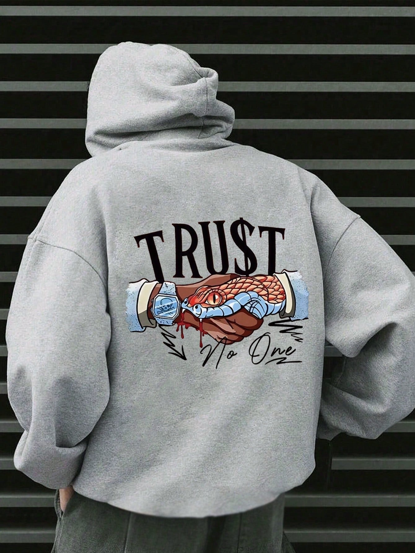 Men's Letter Print Long Sleeve Hoodie