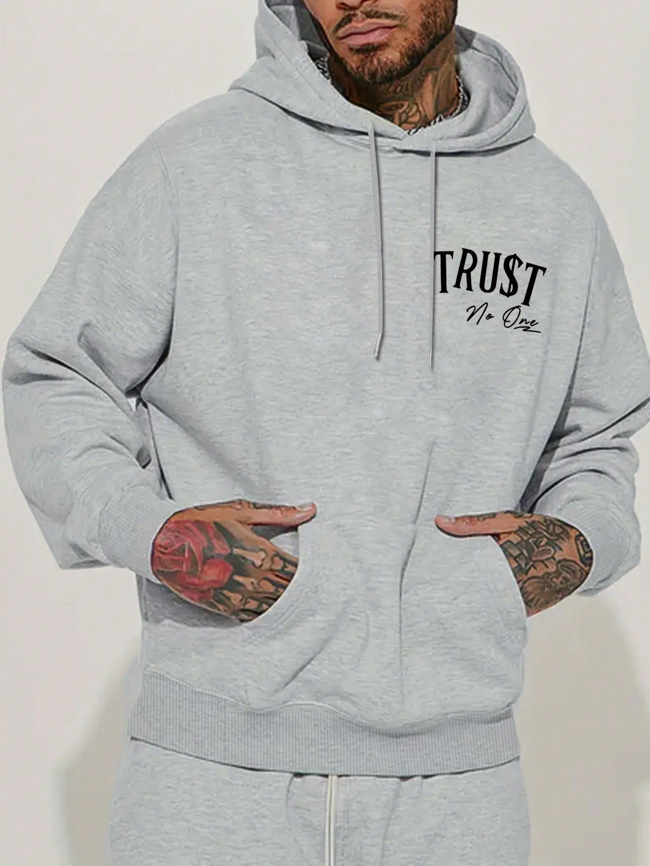 Men's Letter Print Long Sleeve Hoodie