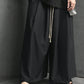 Manfinity Hypemode Men's Drawstring Waist Wide Leg Pants Oversize Long Slacks Plain Black Going Out