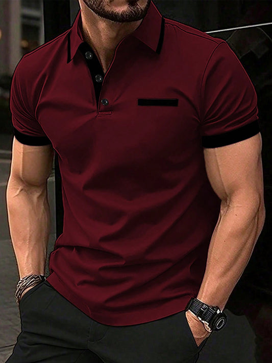 Manfinity Homme Men's Color Block Short Sleeve Polo Shirt