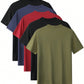 5pcs/Set Men's Summer Regular Fit Solid Color Basic T-Shirt, Casual Going-Out Clothing