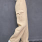 Seasonal Casual Solid Color Cargo Pants For Tween Girls