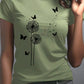 EMERY ROSE Dandelion Butterfly Pattern Short Sleeve Round Neck T-Shirt Casual Graphic Tees Women Tops