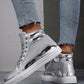 Unisex Metallic Glitter Casual Performance High Top Sneakers, Fashionable Front Strap, Personalized Trendy Shoes, Versatile Dance Shoes, Comfortable Couple Athletic Shoes