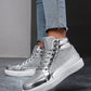 Unisex Metallic Glitter Casual Performance High Top Sneakers, Fashionable Front Strap, Personalized Trendy Shoes, Versatile Dance Shoes, Comfortable Couple Athletic Shoes