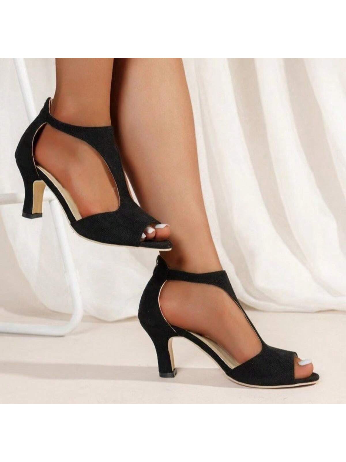 New Fashion Peep Toe Sandals For Women, Summer 2024, High Heel, Sexy Retro Roman Shoes