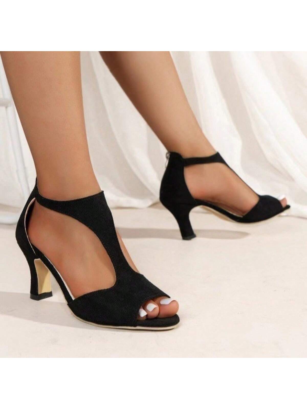 New Fashion Peep Toe Sandals For Women, Summer 2024, High Heel, Sexy Retro Roman Shoes