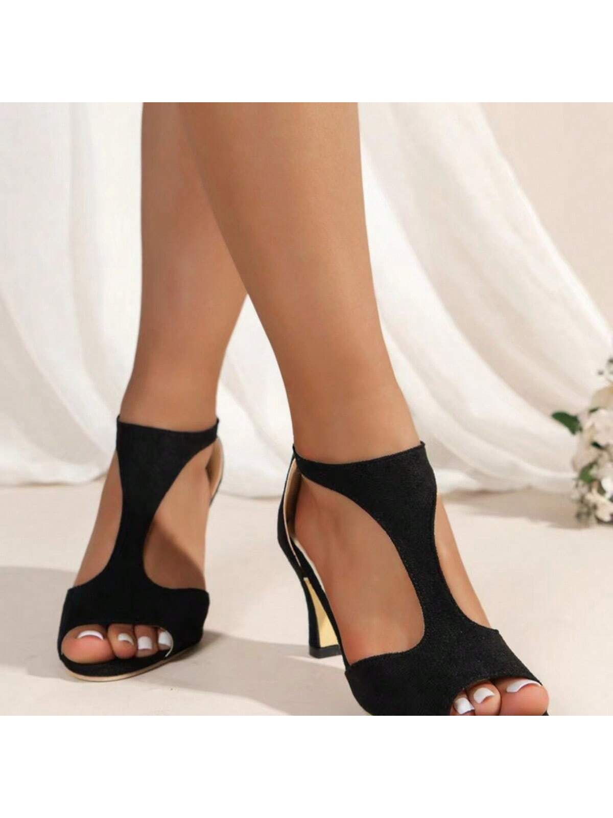 New Fashion Peep Toe Sandals For Women, Summer 2024, High Heel, Sexy Retro Roman Shoes