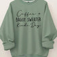 Plus Size Women's Round Neck Letter Print Sweatshirt, Winter