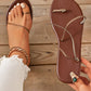 Plus Size Women's Light Blue Adjustable Buckle Toe Ring Flat Sandals, Roman Style Beach Flip Flops