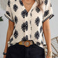 LUNE V-Neck Printed Short-Sleeved Shirt For Summer Vacations