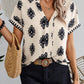 LUNE V-Neck Printed Short-Sleeved Shirt For Summer Vacations