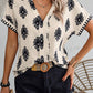 LUNE V-Neck Printed Short-Sleeved Shirt For Summer Vacations