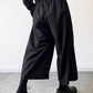 Manfinity EMRG Men's Tie Waist Wrap Side Pants Stacked Long Drawstring Drop Crotch Plain Black Going Out