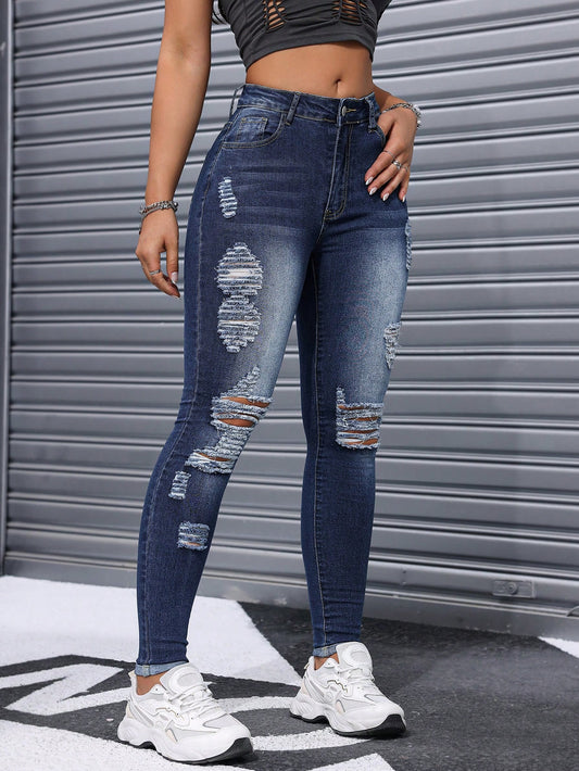 Women's Distressed Skinny Jeans