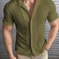 Manfinity Modomio Men Solid Ribbed Knit Button Front Shirt