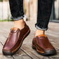 Men Casual Driving Loafers With Double-Layer Leather Upper, Slip-On Style For Spring/Summer, Soft And Comfortable Leather Shoes