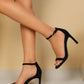 Women Sexy Black High Heel Open Toe Ankle Strap Thin Heel Sandals, Fashionable Party Elegant Banquet Graceful Woman Shoes