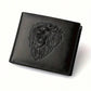 1PC Men's Business Wallet - Elegant Black PU Leather With 3D Embossed Lion, Slim And Functional Design Three-Fold Wallet Gift