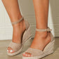 Women's Wedge Sandals, Casual Open Toe Thick Sole Summer Shoes, Comfortable Adjustable With Rope Sole