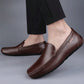 Fashionable Driving Shoes For Men, Stitch Detail Letter Patch Decor Slip-on Loafers