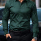 Manfinity Mode Men's Solid Color Long Sleeve Shirt With Embroidered Cuffs