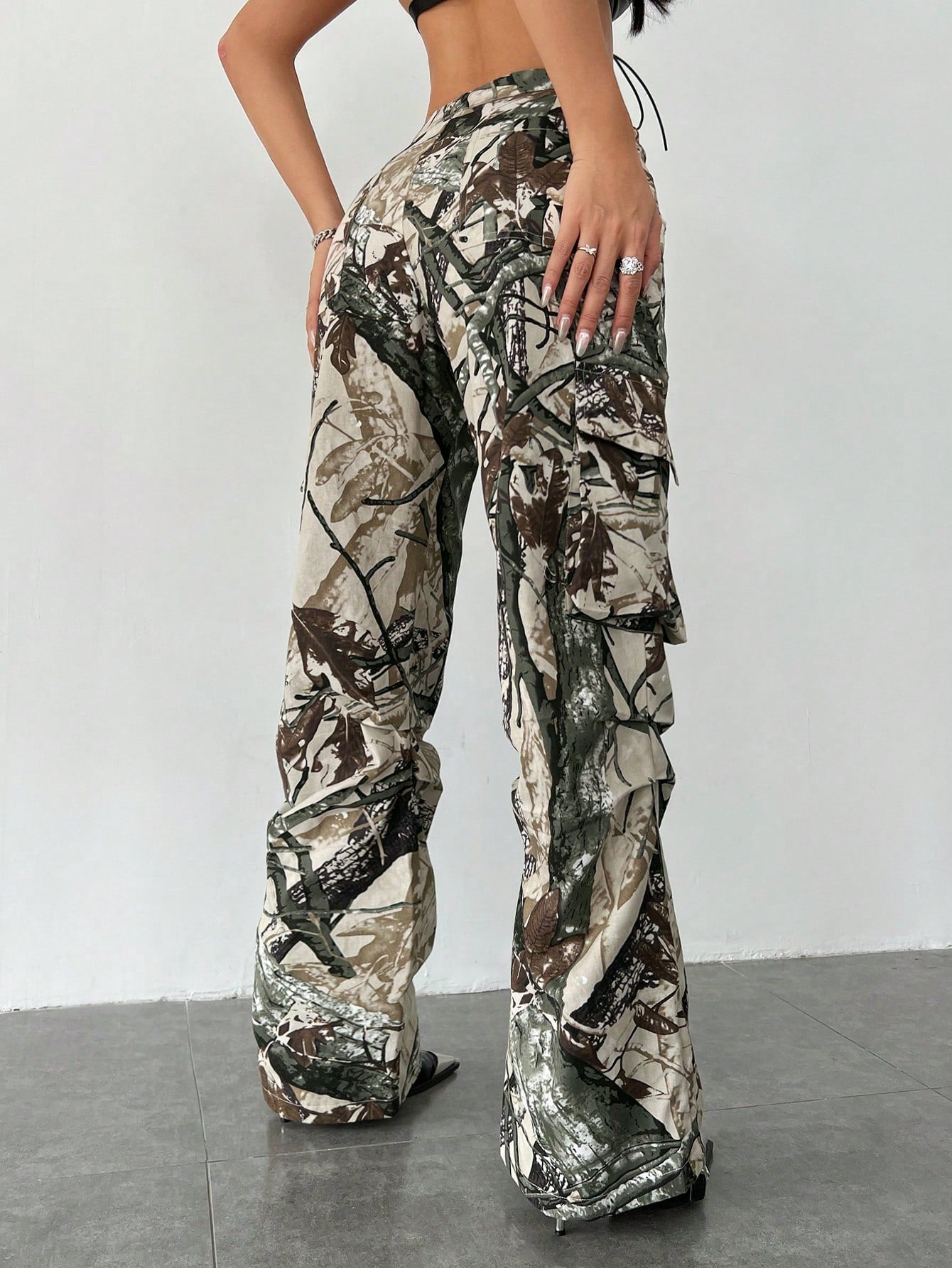 Coolane Tween Girls Fall/Winter Rapper Grunge Camo Graphics Cargo Pants For Halloween Outfits