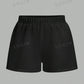 Comfortcana 3pcs Women Solid Color Elastic Waist Shorts Gym Shorts