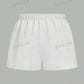 Comfortcana 3pcs Women Solid Color Elastic Waist Shorts Gym Shorts