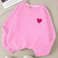 EZwear Heart Print Thermal Lined Sweatshirt,Long Sleeve Tops