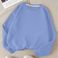 INAWLY Solid Round Neck Thermal Lined Sweatshirt,Long Sleeve Tops