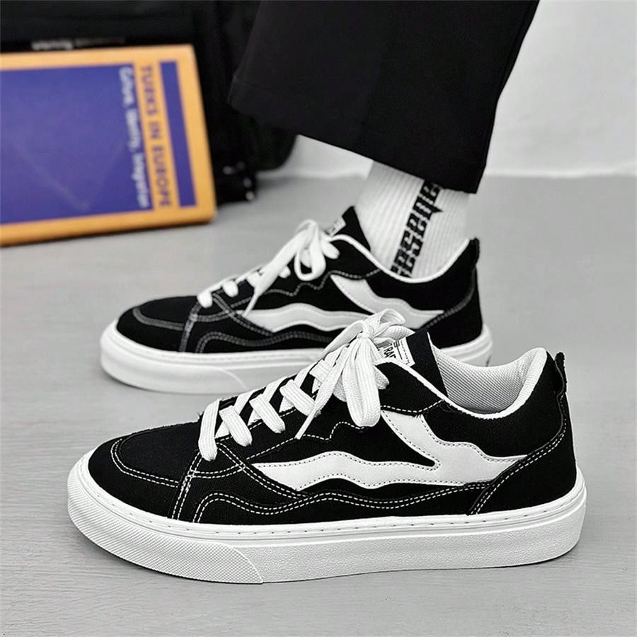 Men Canvas Shoes 2024 New Breathable Fashionable Teenage Trendy Sneakers With Thick Anti-Slip Sole, Versatile Casual Footwear For Students