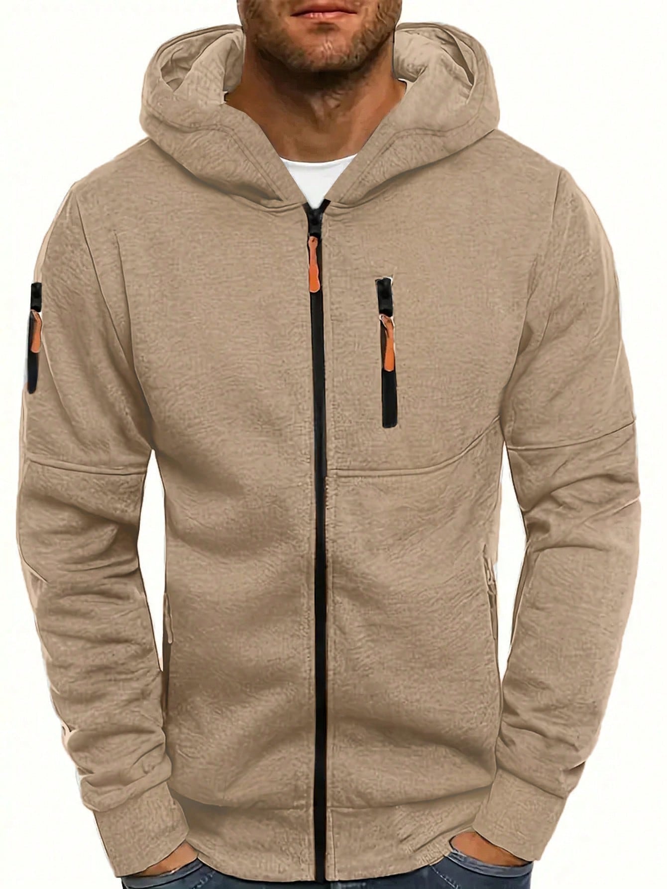 Manfinity RelaxMax Men's Hooded Zip-up Sweatshirt With Front Zipper