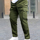 Manfinity Homme Men's Drawstring Waist Cargo Pockets Straight Leg Casual Pants