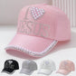 1pc Unisex Solid Color Baseball Cap With Faux Pearl Rhinestone 3D Design, Breathable Fashion Snapback Trucker Hat For Music Festival, Travel, Sun Protection, Outings, Daily Wear, Pink