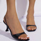 Simple Fashion Women\ Mid-Heel Square Toe Sandals With Ankle Strap