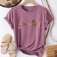 INAWLY EZwear Women's Letter Print Short Sleeve T-Shirt, Graphic Women Tee Graphic Tees Women Tops