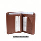 Men's Leather Wallet Minimalist Vertical Short Business 3 Fold Anti-Theft Credit Card Holder Money Bag Wallets Man