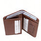 Men's Leather Wallet Minimalist Vertical Short Business 3 Fold Anti-Theft Credit Card Holder Money Bag Wallets Man