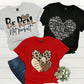 LUNE 3pcs Set Summer Casual English Letter And Heart Print T-Shirts, Short Sleeve Round Neck Graphic Tees Women Tops