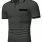 Manfinity Mode Men Summer Color-Block Short Sleeve Casual/Work Polo Shirt