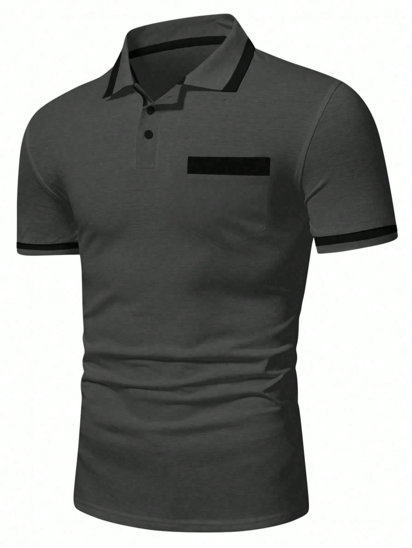 Manfinity Mode Men Summer Color-Block Short Sleeve Casual/Work Polo Shirt