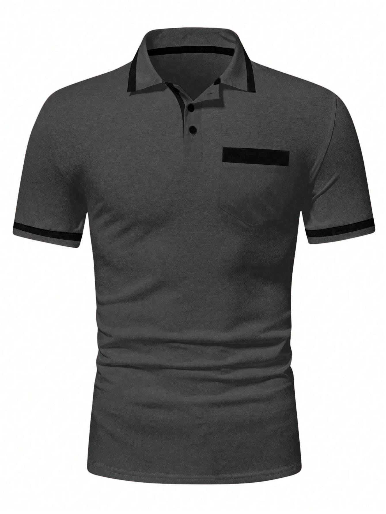 Manfinity Mode Men Summer Color-Block Short Sleeve Casual/Work Polo Shirt