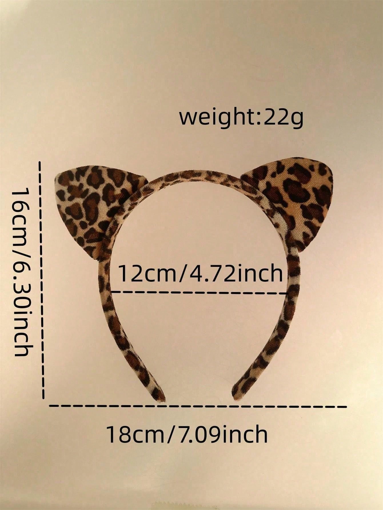 1pc Women's Simple And Elegant Leopard Print Cat Ear Headband For Daily Use And Commuting Halloween