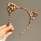 1pc Women's Simple And Elegant Leopard Print Cat Ear Headband For Daily Use And Commuting Halloween